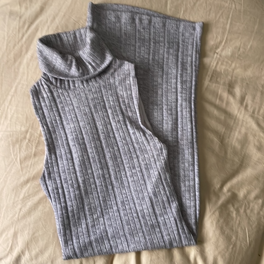 Ribbed tank sweater dress, gray, size xs